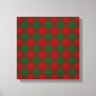 Red and Green Gingham Pattern Canvas Print