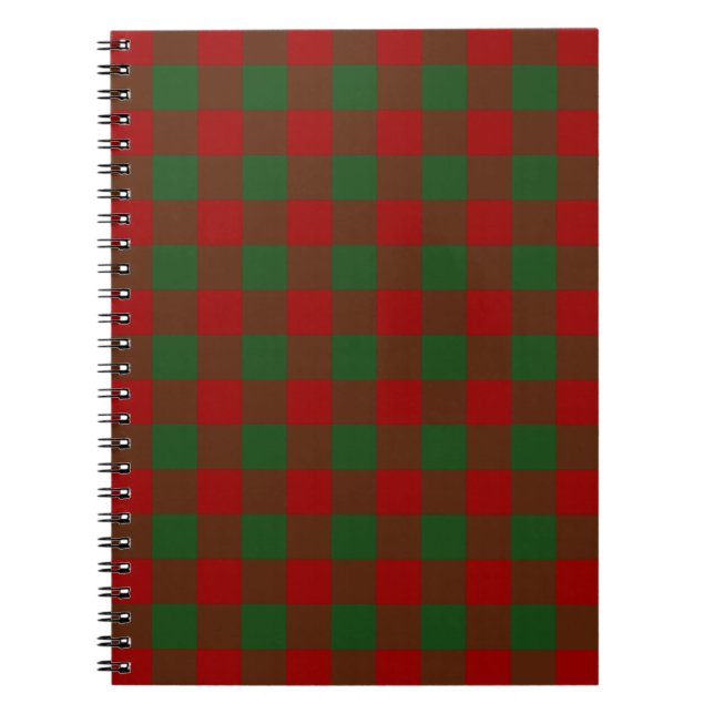 Red and Green Gingham Pattern Notebook (Front)