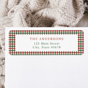 Red and Green Gingham Return Address