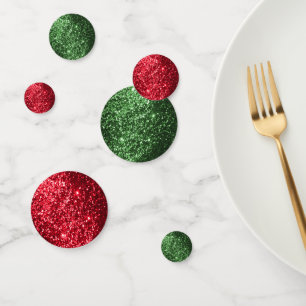 Red and Green Glitter Confetti