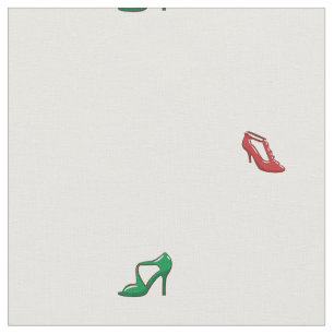 red and green heels fabric