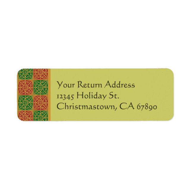 Red and Green Holiday Custom Address Labels (Front)