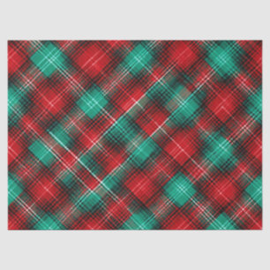 Red and green holiday plaid tissue paper