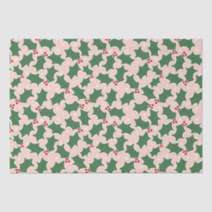 Red and Green Holly Christmas Tissue Paper