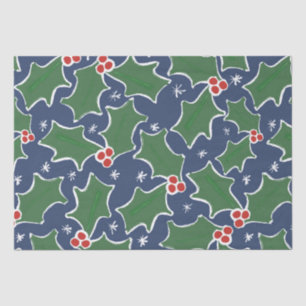Red and Green Holly Christmas Tissue Paper