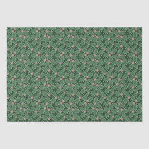 Red and Green Holly Christmas Tissue Paper