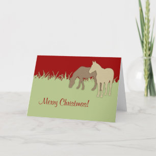 Red and Green Horse Christmas Card