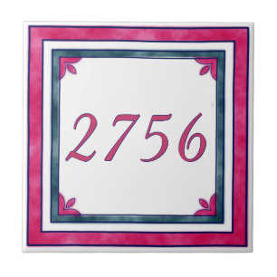Red and Green House Number Tile