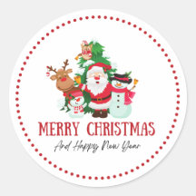 Red And Green Illustration Christmas Sticker