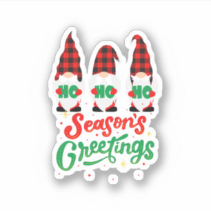 Red and Green Illustration Gnomes Merry Christmas