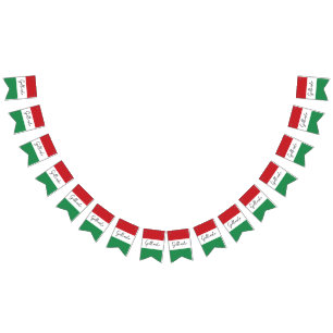 Red and Green Italian Family Reunion Bunting