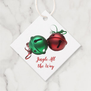 Red and Green Jingle Bells Favour Tags