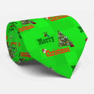 Red And Green Lawn Bowls, Christmas Necktie