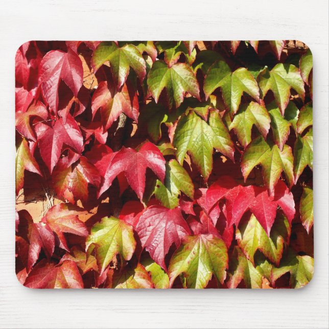 Red and green leaves mouse mat (Front)