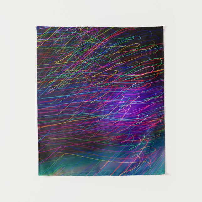 Red and green lines wallpaper tapestry (Front)