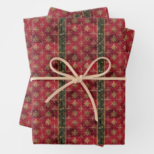 Red and Green Mediaeval Christmas Wrapping Paper