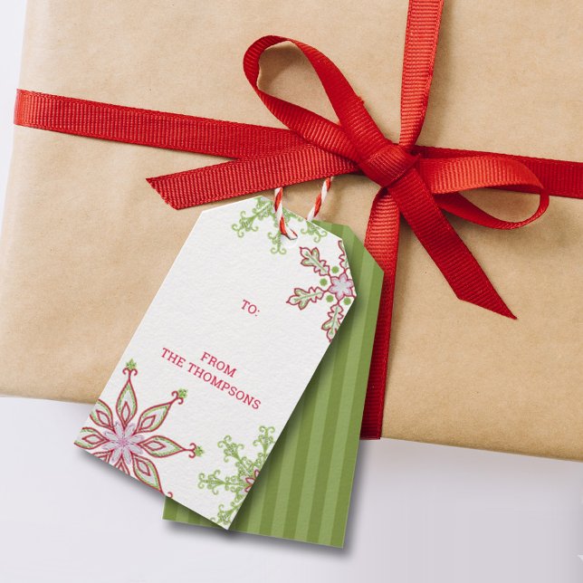 Red and Green Merry Christmas Holiday Gift Tag (Creator Uploaded)