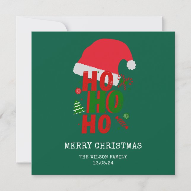 Red and Green Merry Christmas Invitation (Front)