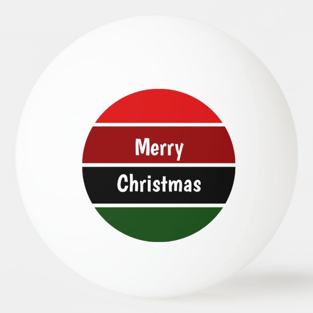 Red And Green Merry Christmas Ping Pong Ball (Front)