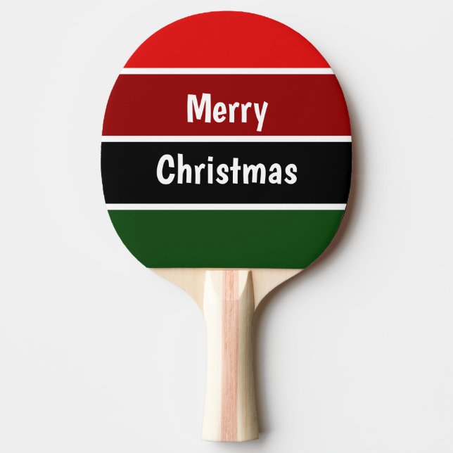 Red And Green Merry Christmas Ping Pong Ball Ping Pong Paddle (Front)