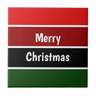 Red And Green Merry Christmas Tile