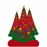 Red and Green Merry Christmas Tree Photo Sculpture Magnet<br><div class="desc">Have a very Merry Christmas this holiday season. The design features a pretty red and green Christmas tree with yellow,  green,  blue and red tree ornaments along with white stars.</div>