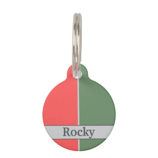 Red and Green Minimalist Design Pet Tag