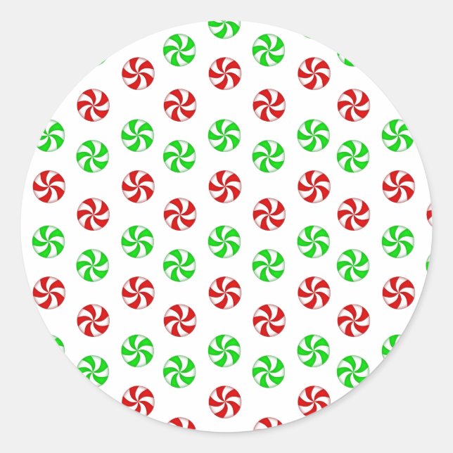 Red and Green mints Classic Round Sticker (Front)