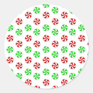 Red and Green mints Classic Round Sticker
