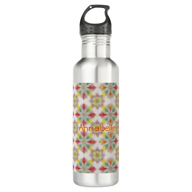 Red and Green New BOHO Pattern 710 Ml Water Bottle (Front)