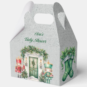 Red and Green Nutcracker Baby Shower Favour Box
