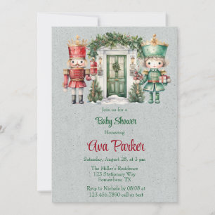 Red and Green Nutcracker Baby Shower Invitation