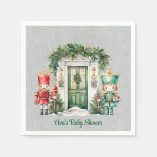 Red and Green Nutcracker Baby Shower Napkin