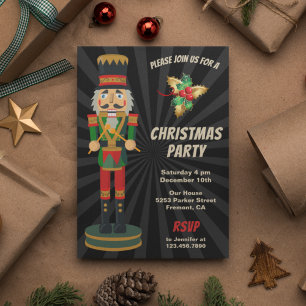 Red and Green Nutcracker Holiday Christmas Party Invitation