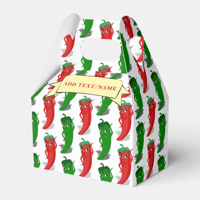 Red And Green Pepper Divas Cartoon Pattern Custom Favour Box (Front Side)