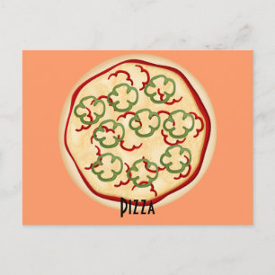 Red and Green Peppers Pizza Recipe Card
