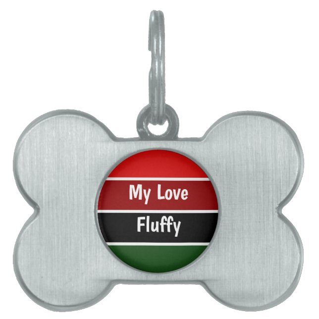 Red And Green Pet ID Tag (Front)