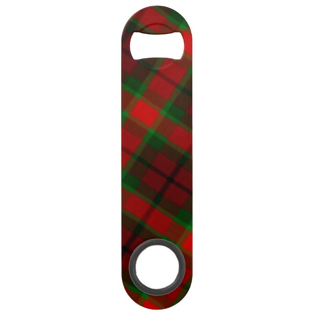 Red and Green Plaid Bottle Opener (Front)