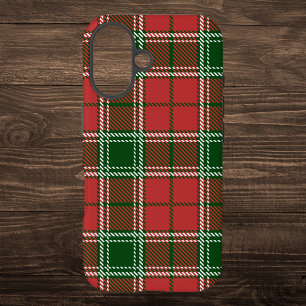 Red and Green Plaid Christmas Pattern iPhone 16 Case
