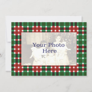 Red and Green Plaid Christmas Photo Card