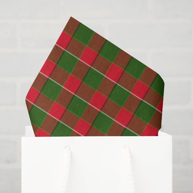 Red and Green Plaid Christmas Tissue Paper (Gift Bag)