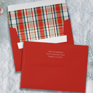 Red and Green Plaid Classic Custom Envelope