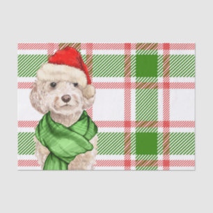 Red and Green Plaid Cockapo Christmas Dog Tissue Paper