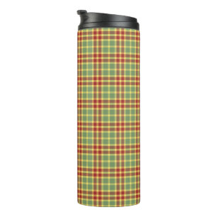Red and Green Plaid Customisable  Thermal Tumbler