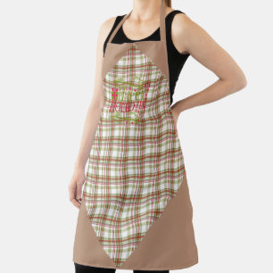 Red and Green Plaid Happy Holidays Apron