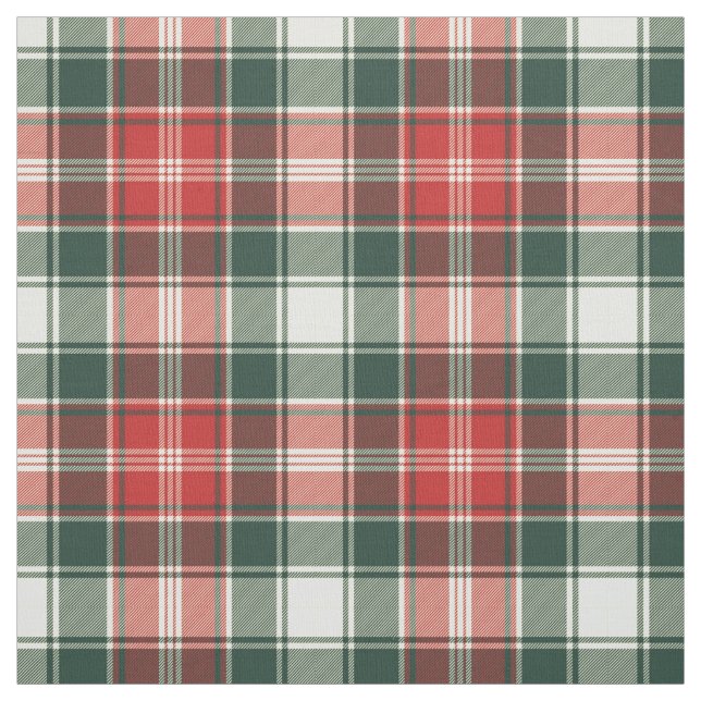 Red and Green Plaid Holiday Fabric (Swatch)