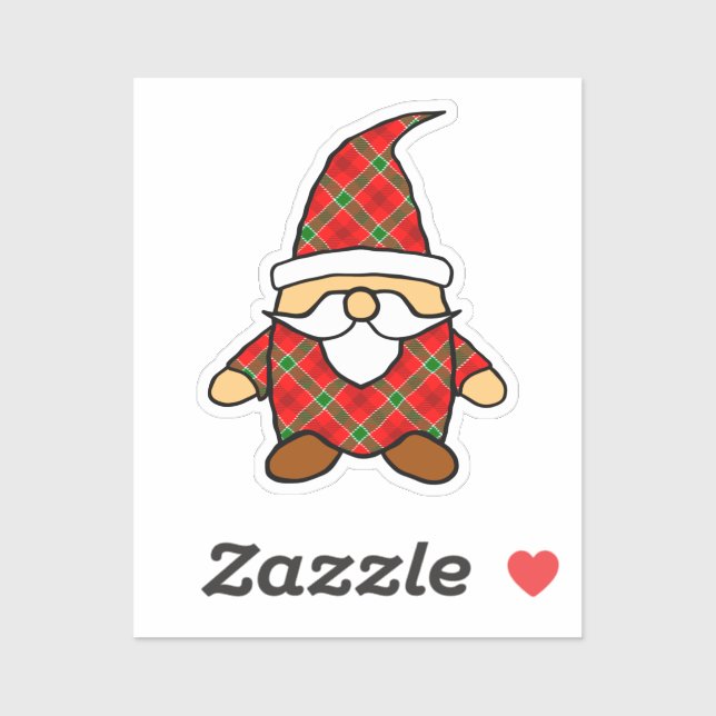 Red And Green Plaid Pattern Gnome (Sheet)