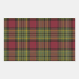 Red and Green Plaid Rectangular Sticker