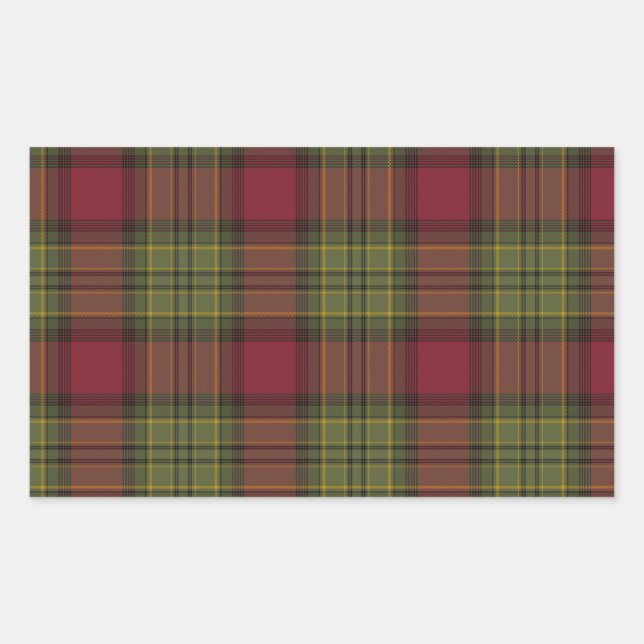 Red and Green Plaid Rectangular Sticker (Front)