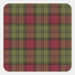 Red and Green Plaid Square Sticker
